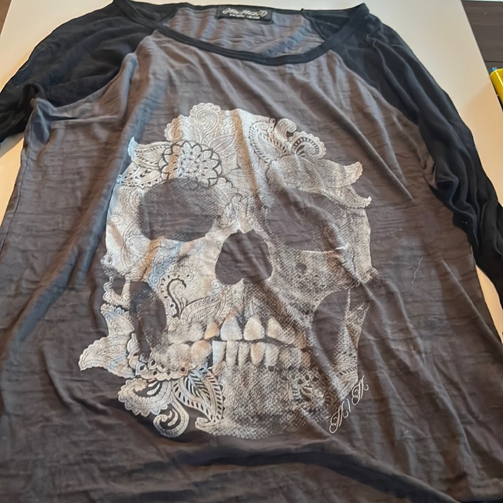 Metal mulisha burnout 3/4 sleeve top
